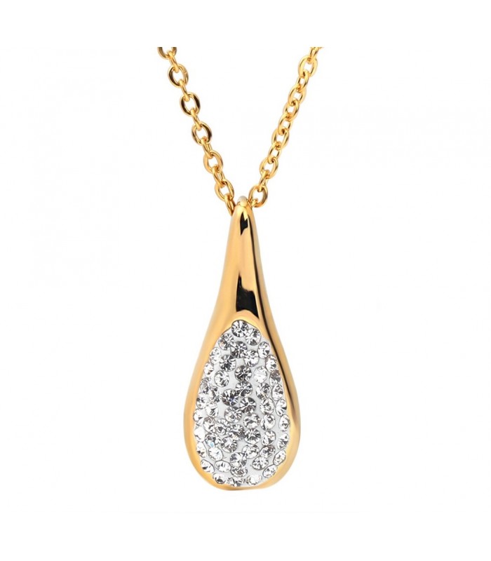 Luxstore dråbeformet halskæde i guldfarvet stål