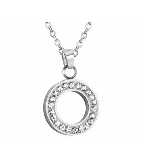 Luxstore rund halskæde med krystaller sølv