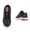 Sorte sneakers med rød og hvide striber