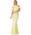 Goddiva gul kjole med flæser