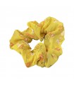 Luxstore gul scrunchie  med blomster