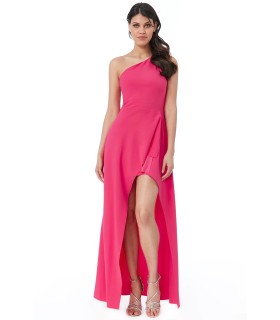 Goddiva pinkfarvet asymmetrisk kjole