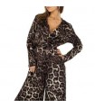 Paris Fashion JCL buksedragt i gråbrun leopard